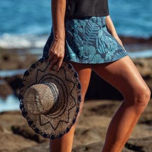 Rip Skirt Hawaii Short Wrap Mini Maui Moonlight Blue Large Floral Cruise Travel